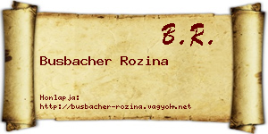 Busbacher Rozina névjegykártya